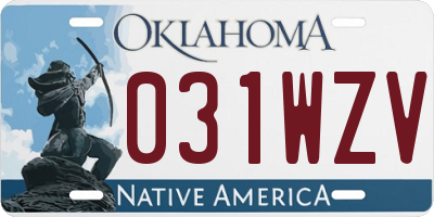 OK license plate 031WZV