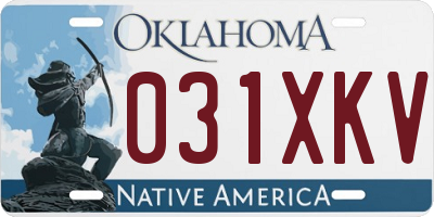 OK license plate 031XKV