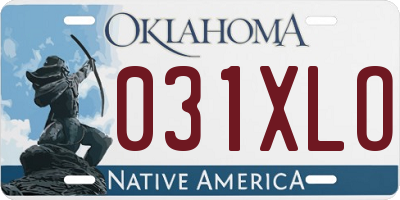 OK license plate 031XLO