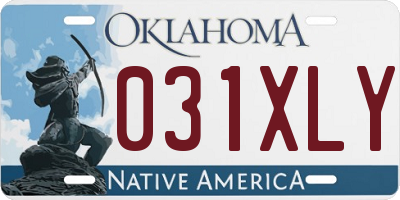 OK license plate 031XLY