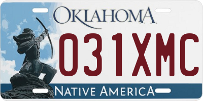 OK license plate 031XMC