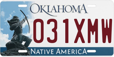 OK license plate 031XMW