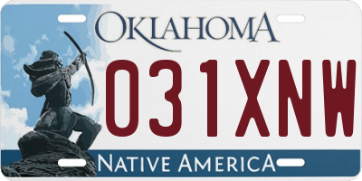 OK license plate 031XNW