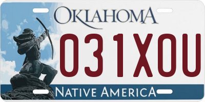 OK license plate 031XOU