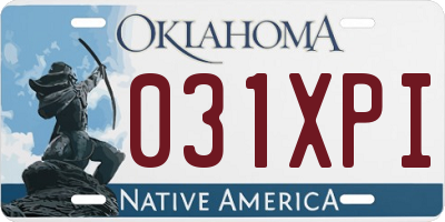 OK license plate 031XPI