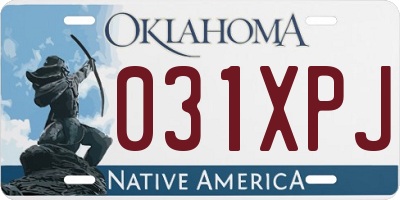 OK license plate 031XPJ