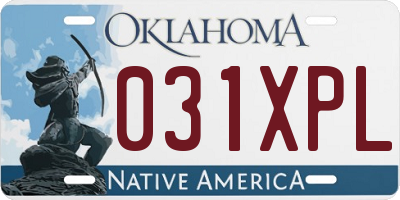 OK license plate 031XPL