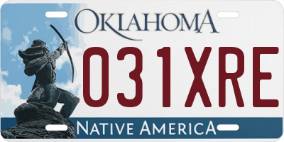 OK license plate 031XRE