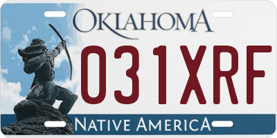 OK license plate 031XRF