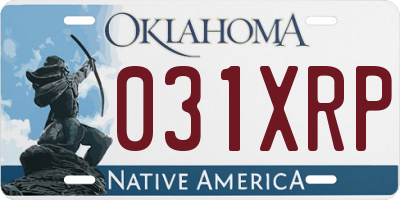 OK license plate 031XRP