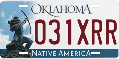 OK license plate 031XRR