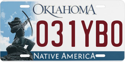 OK license plate 031YBO