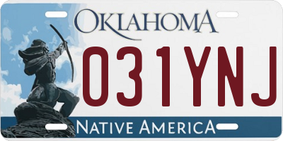OK license plate 031YNJ