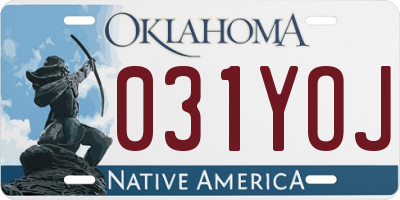 OK license plate 031YOJ