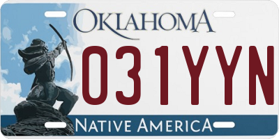OK license plate 031YYN
