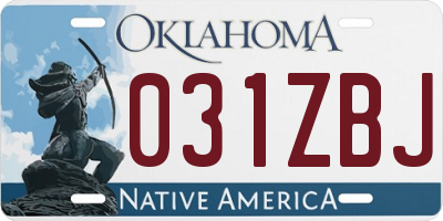 OK license plate 031ZBJ
