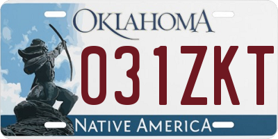 OK license plate 031ZKT