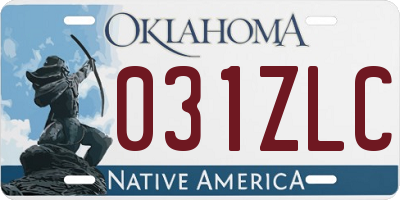 OK license plate 031ZLC