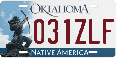 OK license plate 031ZLF