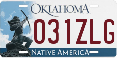 OK license plate 031ZLG