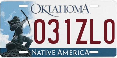 OK license plate 031ZLO