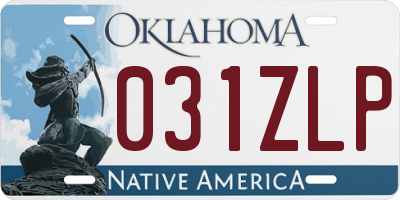 OK license plate 031ZLP