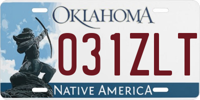 OK license plate 031ZLT