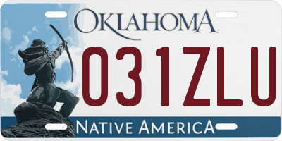 OK license plate 031ZLU