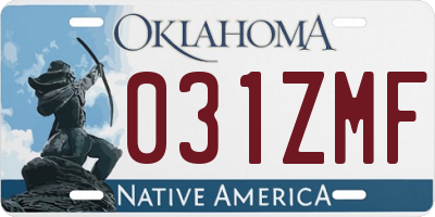OK license plate 031ZMF