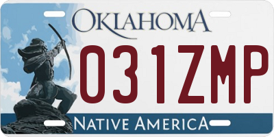 OK license plate 031ZMP