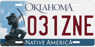 OK license plate 031ZNE
