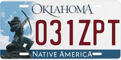 OK license plate 031ZPT