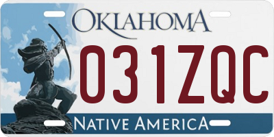 OK license plate 031ZQC