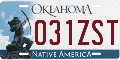 OK license plate 031ZST