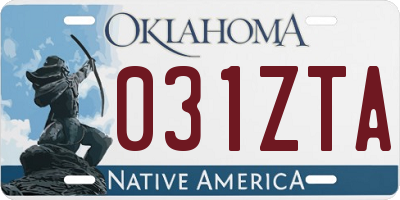 OK license plate 031ZTA