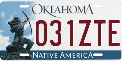 OK license plate 031ZTE