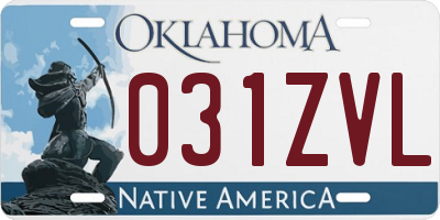 OK license plate 031ZVL