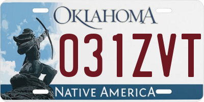 OK license plate 031ZVT