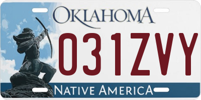 OK license plate 031ZVY