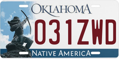 OK license plate 031ZWD