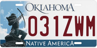 OK license plate 031ZWM
