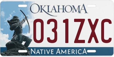 OK license plate 031ZXC