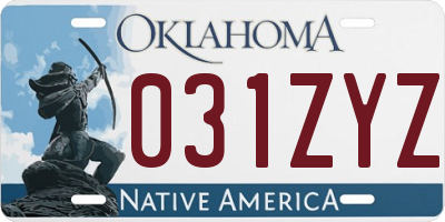 OK license plate 031ZYZ