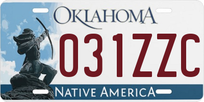 OK license plate 031ZZC