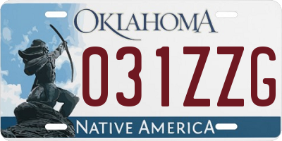 OK license plate 031ZZG