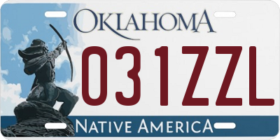 OK license plate 031ZZL