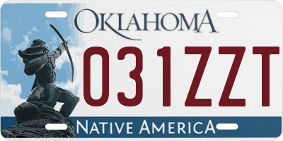 OK license plate 031ZZT