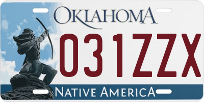 OK license plate 031ZZX