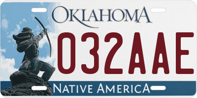 OK license plate 032AAE