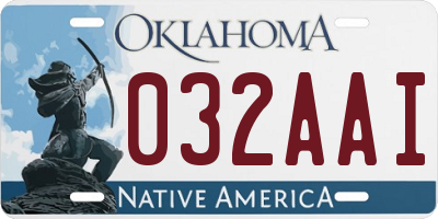 OK license plate 032AAI